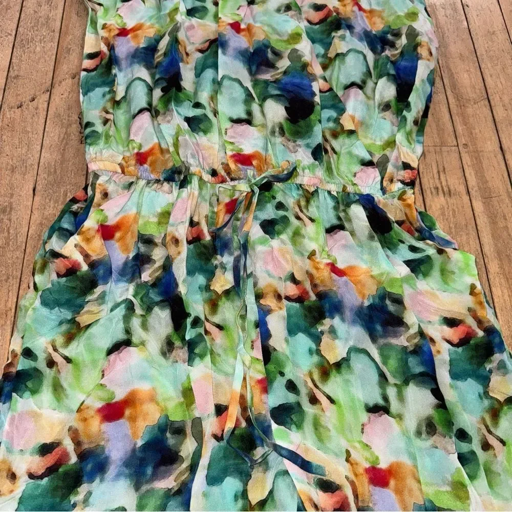 Silk Floral Sleeveless Jumpsuit - Picture 5 of 11